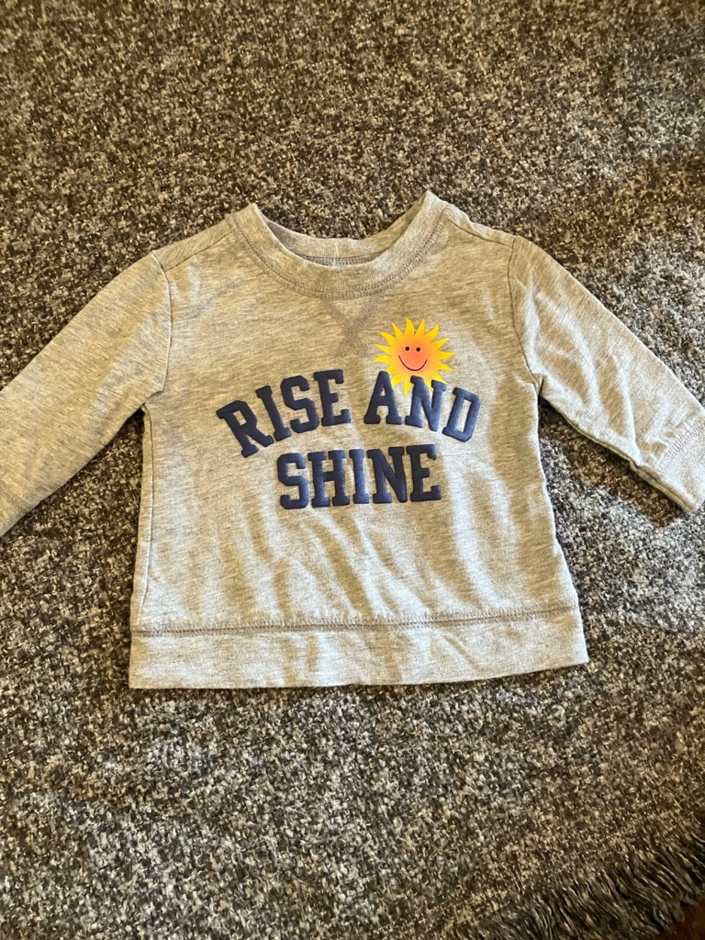 *3 for $10 sale* Old Navy Grey Long Sleeve with Yellow Sun and Navy Text